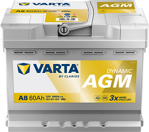 Akumulator 12V-60AH D AGM A8 SILVER VARTA